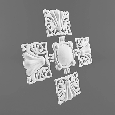 Elegant Fretwork Sculpture 3D model image 1 