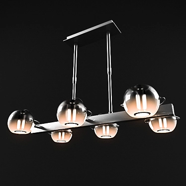 Adjustable Six-Spot Chandelier 3D model image 1 