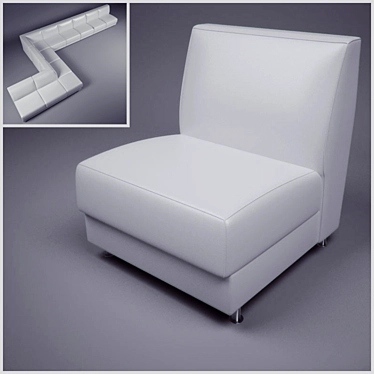 Modular Bar & Restaurant Sofa: Stylish and Durable 3D model image 1 