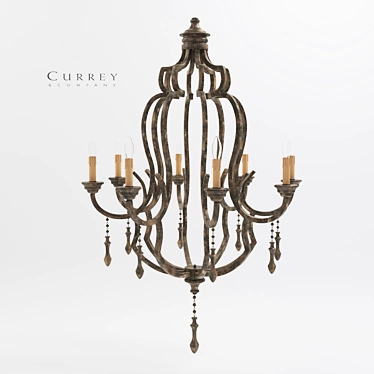 Rustic Elegance: Waterloo Chandelier 3D model image 1 