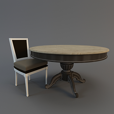 Elegant Dining Set 3D model image 1 