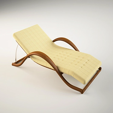 Wooden Frame Sunbed 3D model image 1 