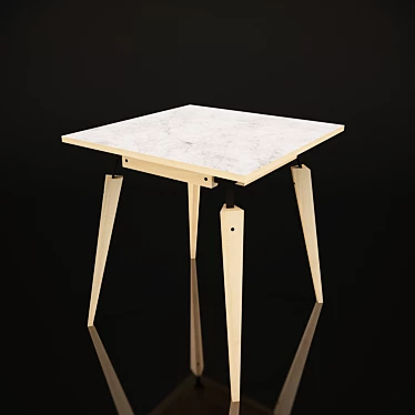 Contemporary Oak & Metal Table 3D model image 1 