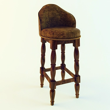 Elegant Bamboo Bar Chair 3D model image 1 