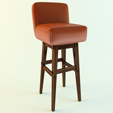 Sleek Metal Bar Stool 3D model image 1 