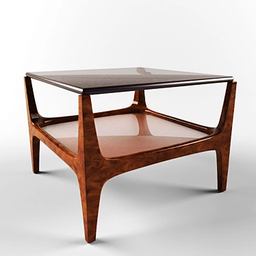 Mahogany Two Tier Low Table 3D model image 1 