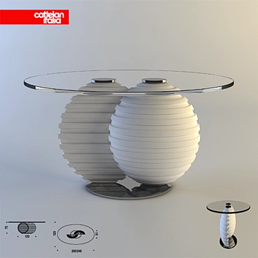 Elegant World Dining Table 3D model image 1 