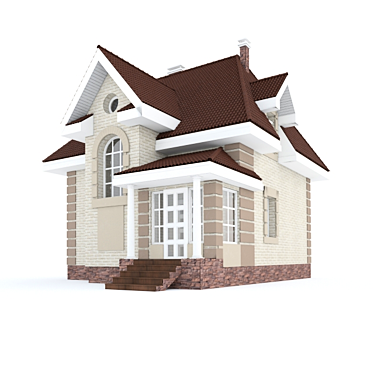 Stylish Brick Cottage 3D model image 1 