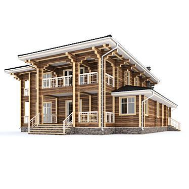 Rustic Timber Retreat 3D model image 1 