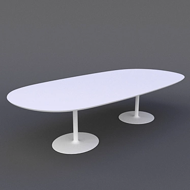 DIZZIE - H 74: Sleek Double Oval Base Dining Table 3D model image 1 