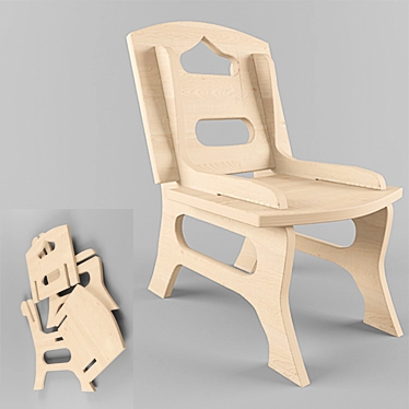 Title: Ethnic Style Folding Chair 3D model image 1 