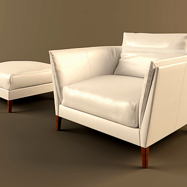 Modern Chair and Ottoman Set 3D model image 1 