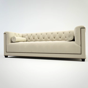 Elegant Panama-Finished Davidoff Sofa 3D model image 1 