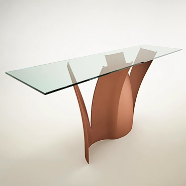 Sleek Chrome Glass Console 3D model image 1 