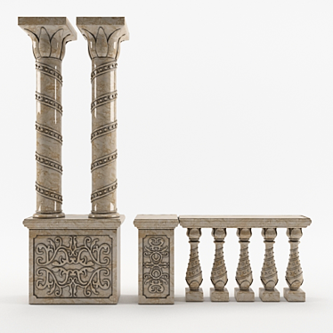 Authentic Replica Column Baluster Cupboard 3D model image 1 