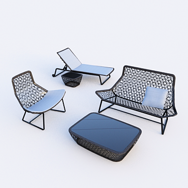 Outdoor Oasis: Stylish Exterior Furniture 3D model image 1 