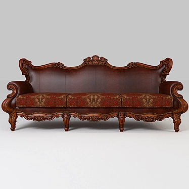 Elegant Three-Seat Sofa 3D model image 1 