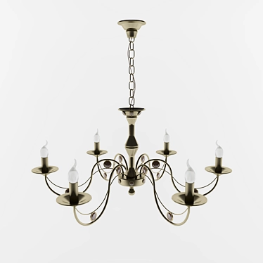 Vintage Bronze Chandelier: Wunderlicht Prague 3D model image 1 