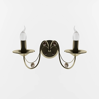 Antique Bronze Prague Sconce 3D model image 1 