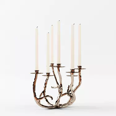 Elegant Manzanita Candelabra 3D model image 1 