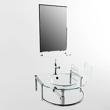 Modern Washbasin Set with Mirror - Senli 3D model image 1 