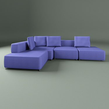 Modular Alphabet Sofa: Versatile Comfort 3D model image 1 