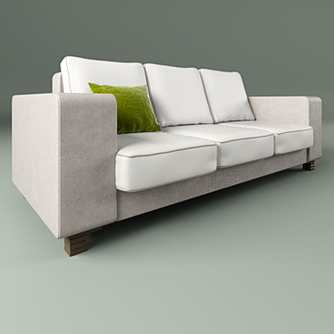 Modular Two-Tone Textile Sofa 3D model image 1 