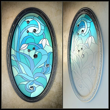 Tiffany Stained Glass Window with Baguette 3D model image 1 