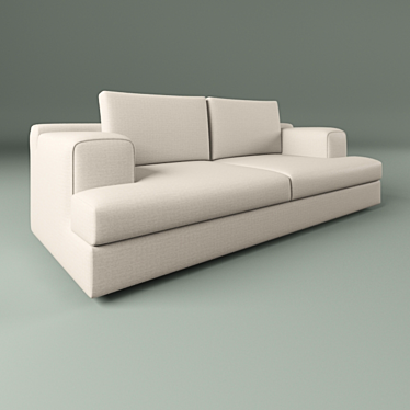 Comfortable Two-Seater Sofa with Durable Textile Upholstery 3D model image 1 