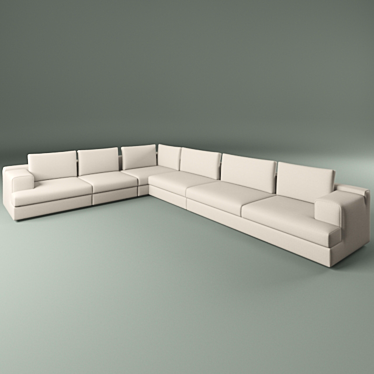 Modular Corner Sofa with Versatile Configuration 3D model image 1 