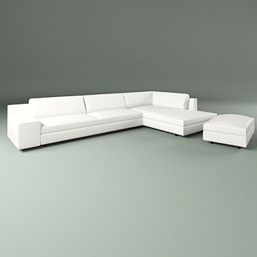 Modular Low Back Corner Sofa 3D model image 1 