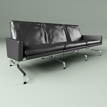 Title: PK31 Leather Sofa Collection 3D model image 1 