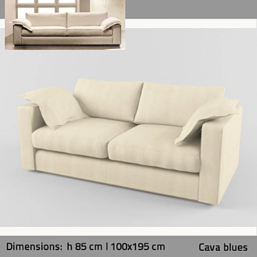 Cava Blues Sofa: Ultimate Comfort 3D model image 1 