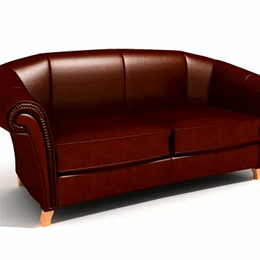 Classic Leather Sofa with Elegant Armrests 3D model image 1 