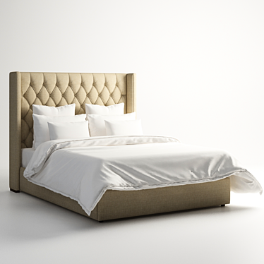 Manhattan Queen Bed - Sleek and Stylish 3D model image 1 