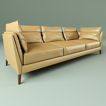 Bretagne Luxury Leather Sofa 3D model image 1 