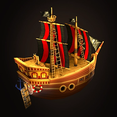 Ruthless Pirate Ship 3D model image 1 