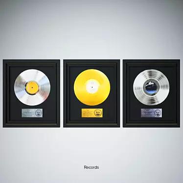 Golden Platinum Records 3D model image 1 