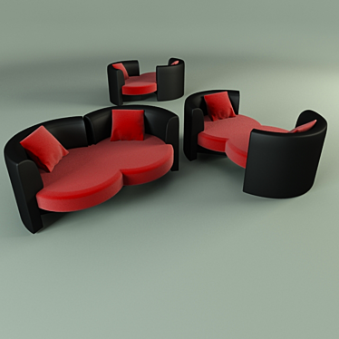 Versatile Eight-Shaped Sofa 3D model image 1 