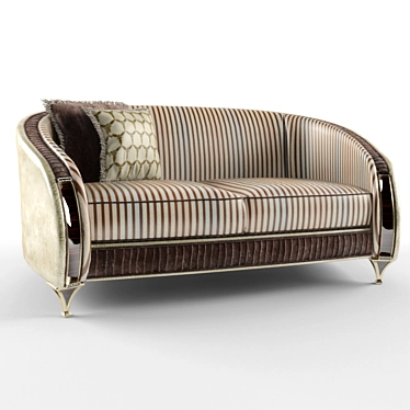 Classic Elegance: Double Sofa 3D model image 1 