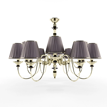 Elegant Murano Glass Chandelier 3D model image 1 