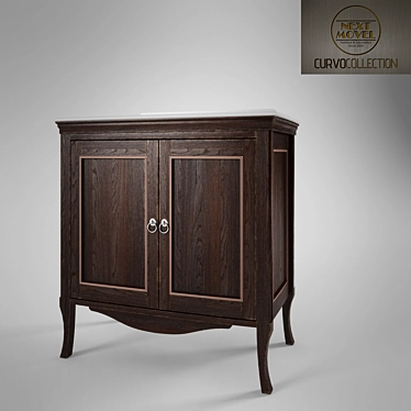 Elegant Curvo Sink Cabinet 3D model image 1 