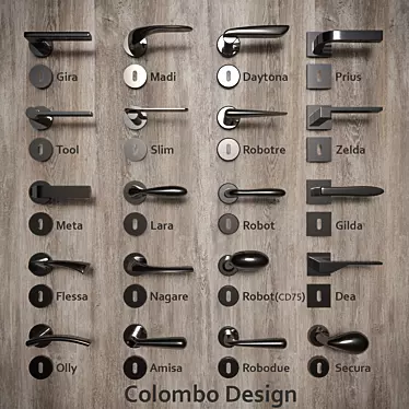 Elegant Italian Handles by Colombo 3D model image 1 