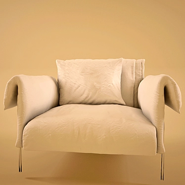 Cozy Velvet Armchair 3D model image 1 