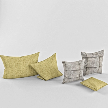 Dreamy Comfort: Cloud-Like Pillows 3D model image 1 