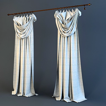 Elegant Drapes: Versatile Curtain Set 3D model image 1 