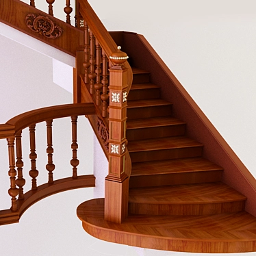 Classic Staircase | Elegant and Timeless 3D model image 1 