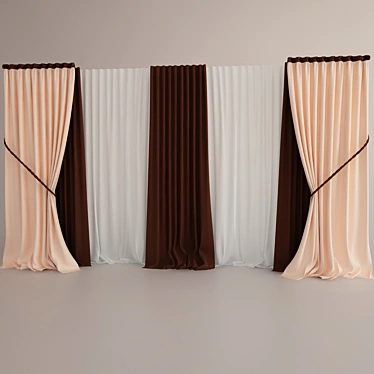 Elegant Drapery Collection 3D model image 1 