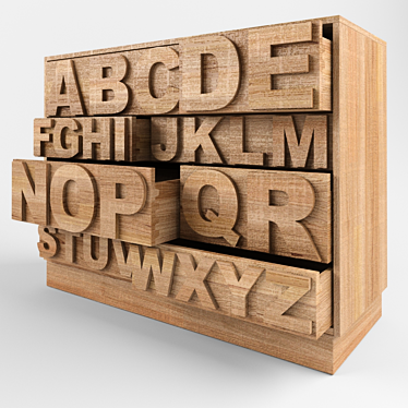 ABC Alphabet Kids Dresser 3D model image 1 