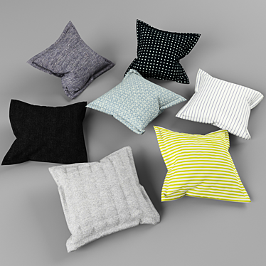 Luxury Cushy Comfort: 500*500mm Pillows 3D model image 1 